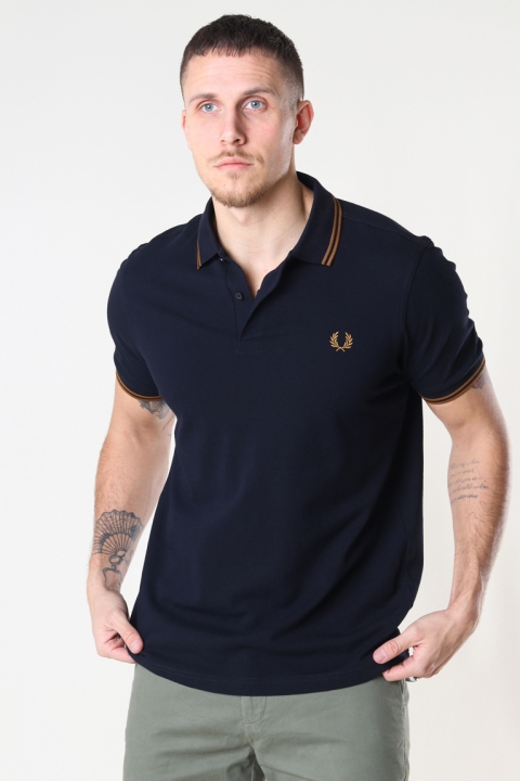 Fred Perry TWIN TIPPED FP Hemd M68 NVY/DRK CARAMEL