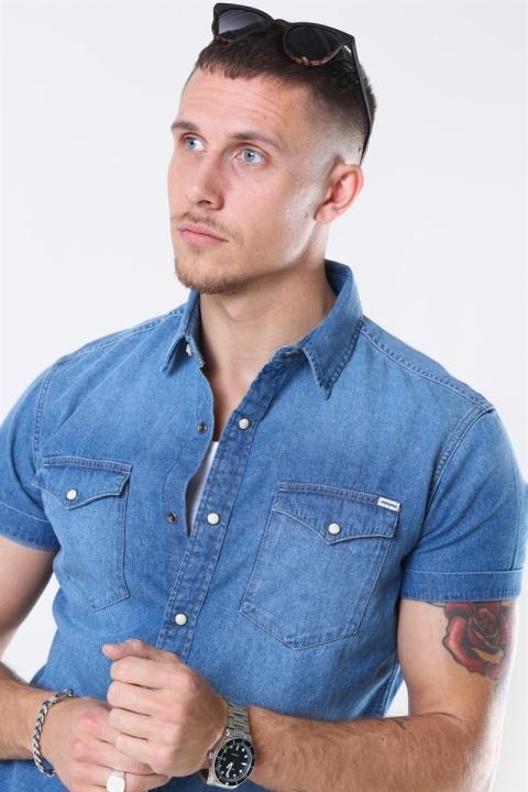 Jack & Jones Sheridan Hemd S/S Medium Blue Denim