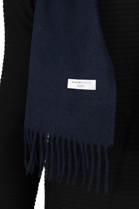 Selected Tope Wool Schal Dark Navy