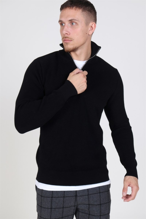 Clean Cut Osin ½ Zip Stricken Black