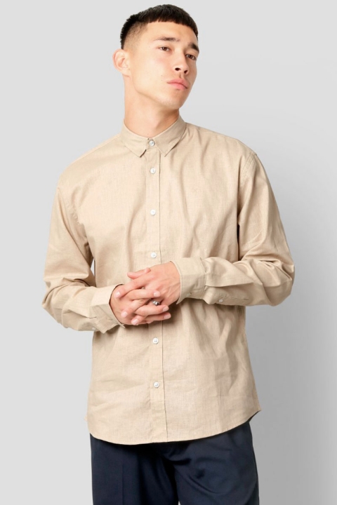 Clean Cut Copenhagen Cotton Linen Hemd Khaki