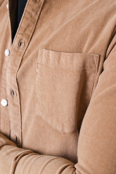 Kronstadt Johan Soft CordUhroy Overshirt Khaki