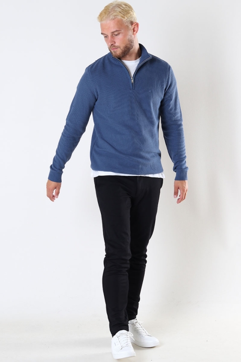 Clean Cut Copenhagen Lauritz Recycled half zip knit Dusty Blue