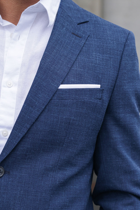 Selected SLIM OASIS LINEN BLAZER Dark Navy