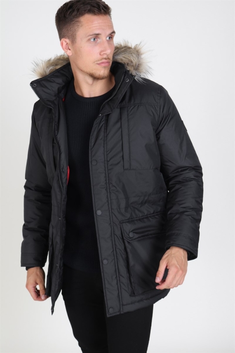 Solid Decker Parka Jacke Black