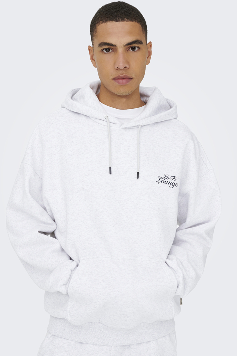 ONLY & SONS Ceres Chill Oversize Hoodie Sweatt Super Light Grey Melange
