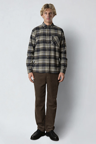 Fat Moose Forest flannel Hemd Navy/Moss check 007