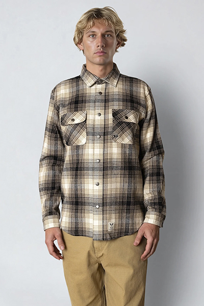 Fat Moose Adrian Cotton Check Hemd Sand / Black