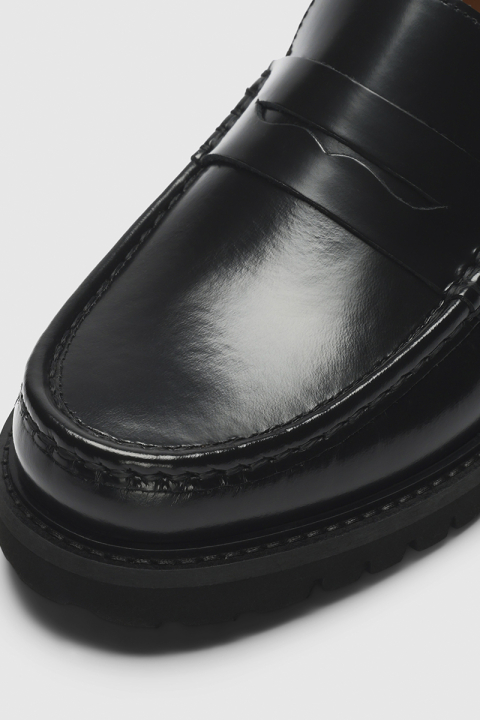 Selected Hugo Leather Plain Penny Loafer Black
