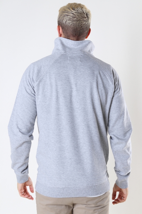 Denim project Basic Half-Zip Highneck 067 Light Grey melange