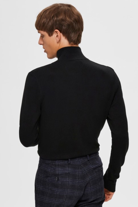 Selected Berg Half Zip Knit Black