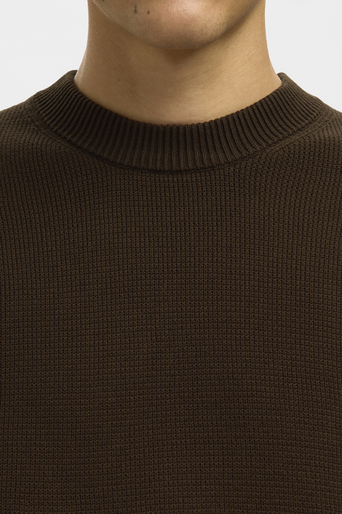 Selected Dane LS Structure Knit Crew Neck Demitasse