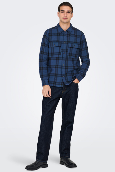 ONLY & SONS Edge Straight Fit Jeans Dark Blue Denim