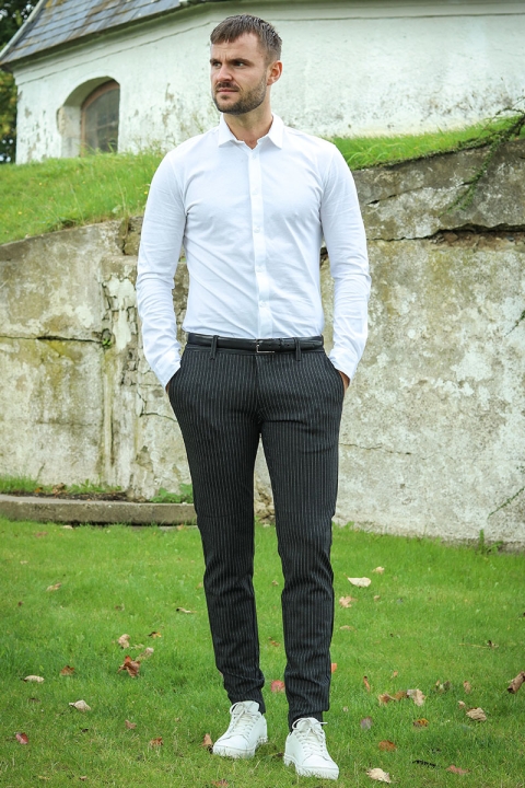 Only & Sons Mark Pants Stripe Dark Grey Melange