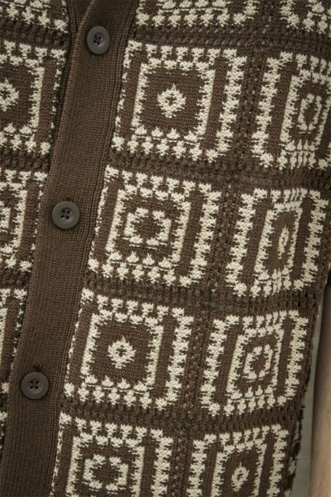 ONLY & SONS Bart Relaxed Fit SS Knit Hemd Demitasse