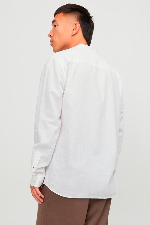 Jack & Jones Summer Band Linen Hemd LS White