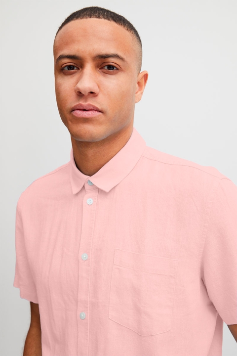 Solid Allan SS Linen Hemd Powder Pink