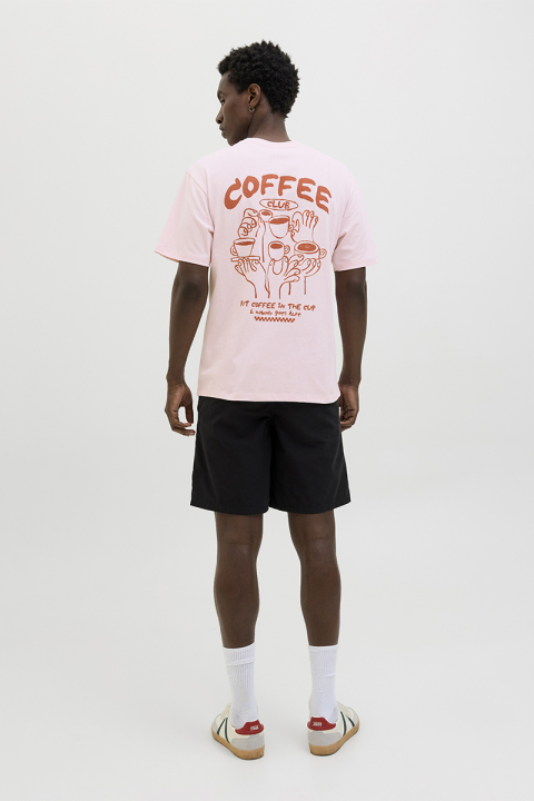Jack & Jones Coffee Club Relaxed Fit Tee Parfait Pink