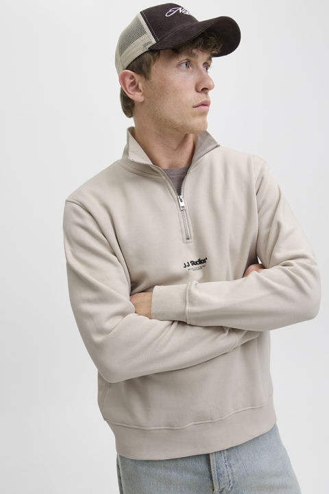 Jack & Jones Soho Sweat Half Zip Moonbeam