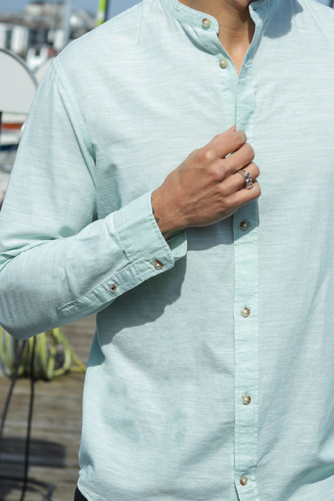 Jack & Jones Summer Band Hemd LS Iceberg Green