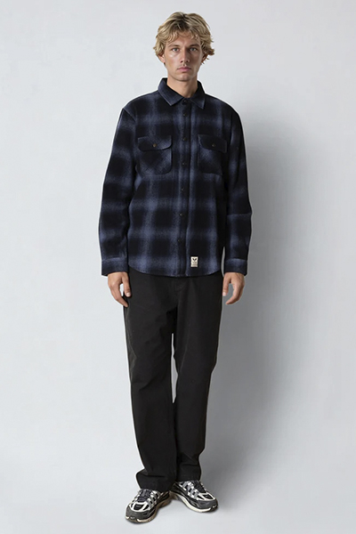 Fat Moose Adrian Cotton Check Hemd Navy / Dark Navy