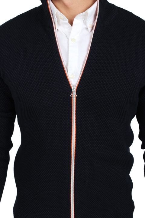 Kronstadt Erik Zip Stricken Navy/Orange