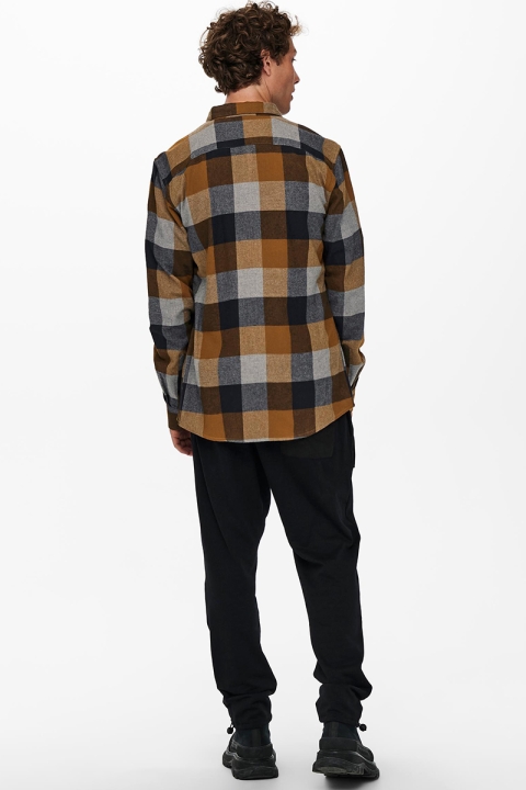 ONLY & SONS GUDMUND LS CHECK Hemd Silver Lining