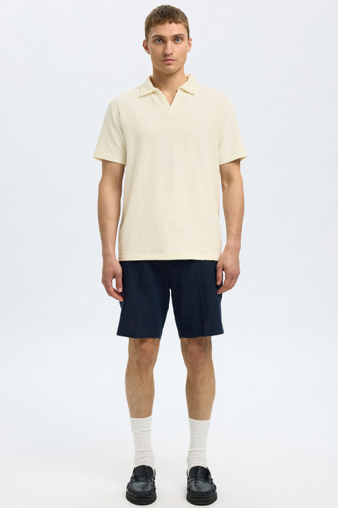 Selected Blake Split Neck Regular Fit SS Polo Egret