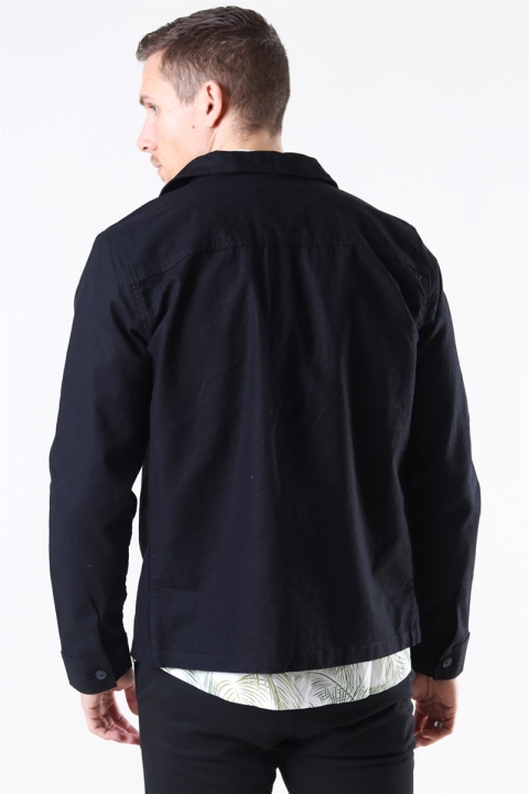 Selected East Linen Overshirt Black