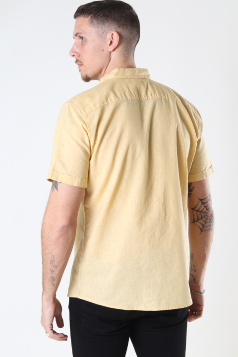 Clean Cut Copenhagen Cotton / Linnen Hemd S/S Pastel Yellow