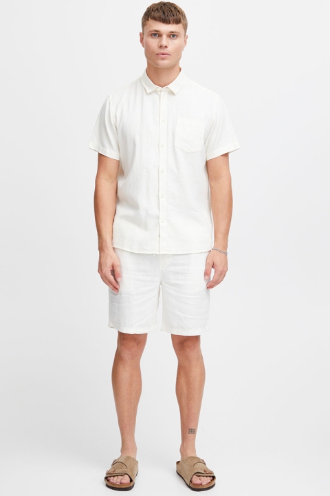 Solid Allan SS Linen Hemd White