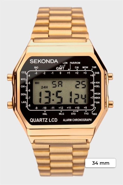 Sekonda 1817 Classic Gold Plated Bracelet Digital Uhr