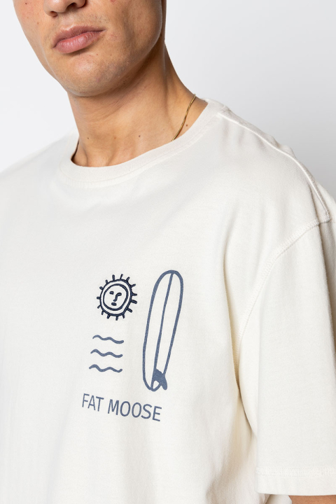 Fat Moose Surf T-Hemd Ecru