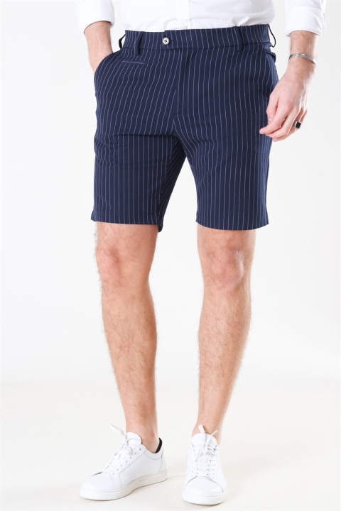 Les Deux Como Light Pinstripe Shorts Dark-Navy/Provincial Blue