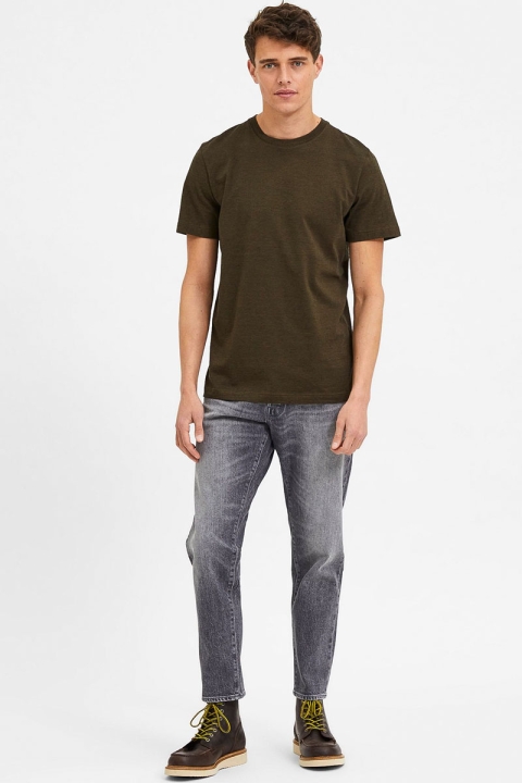 Selected SLHNORMAN MINI STRIPE SS TEE W NOOS Dark Olive Black