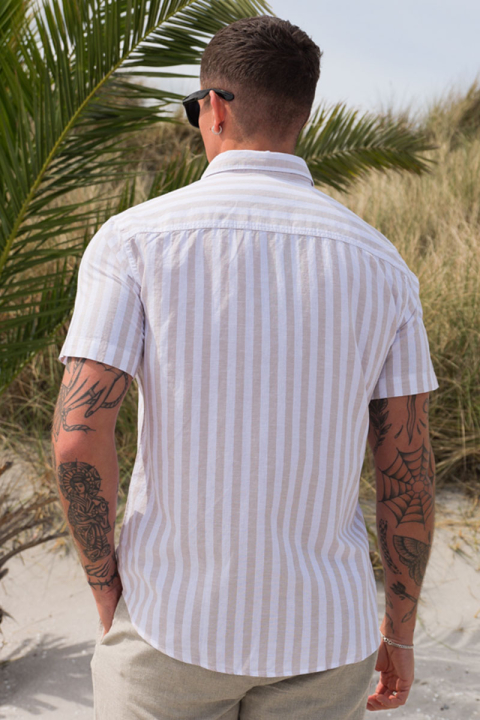 Selected Regular Sun Linen Hemd SS Pure Cashmere Stripe