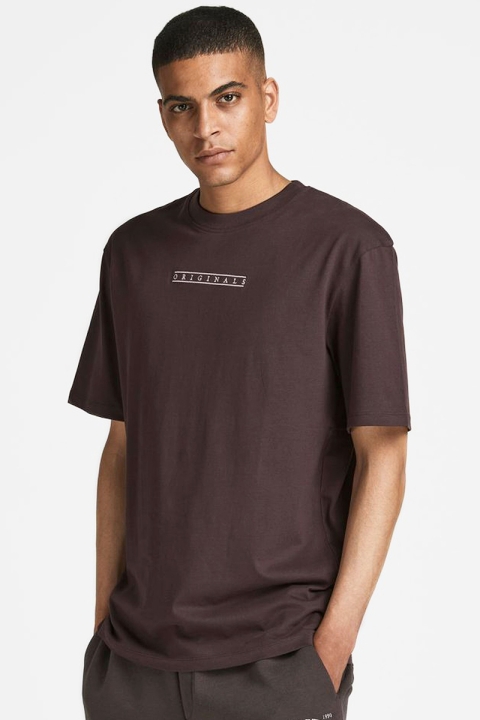 Jack & Jones JORTOBIAS TEE SS CREW NECK BACK KA Seal Brown