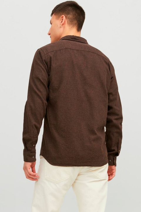 Jack & Jones Classic Melange Hemd L/S Seal Brown