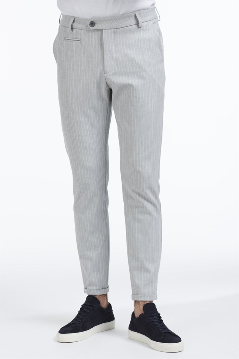 Les Deux Como Pinstripe Anzug Pants Grey melange/White