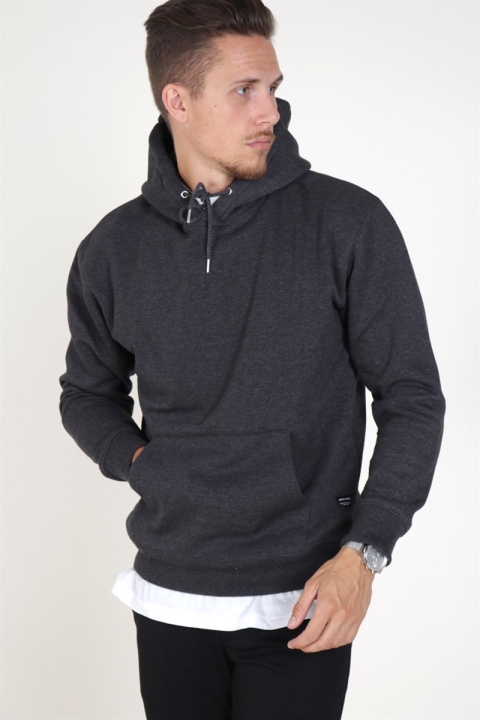 Jack & Jones Soft Sweatshirts Hood Dark Grey Melange