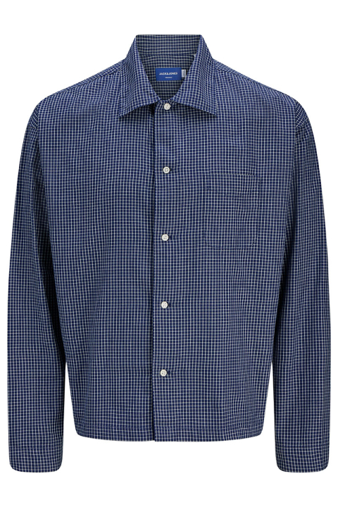Jack & Jones Austin Loose Fit Check Hemd Ocean Cavern