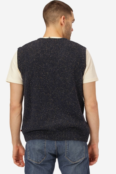 Clean Cut Copenhagen Roberto V-Neck Knit Vest Navy Mix