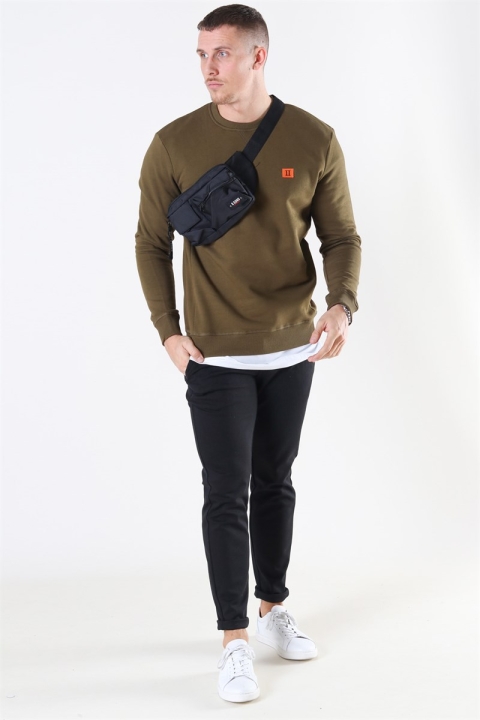 Les Deux Dark Oliven Green/BUhrnt Orange Piece Sweatshirt