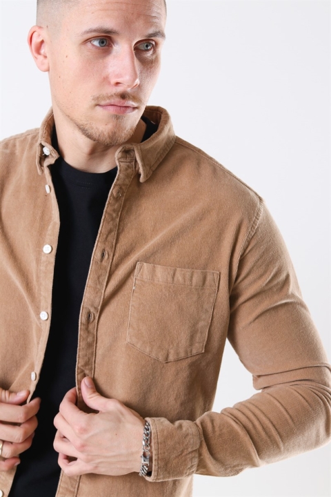 Kronstadt Johan Soft CordUhroy Overshirt Khaki