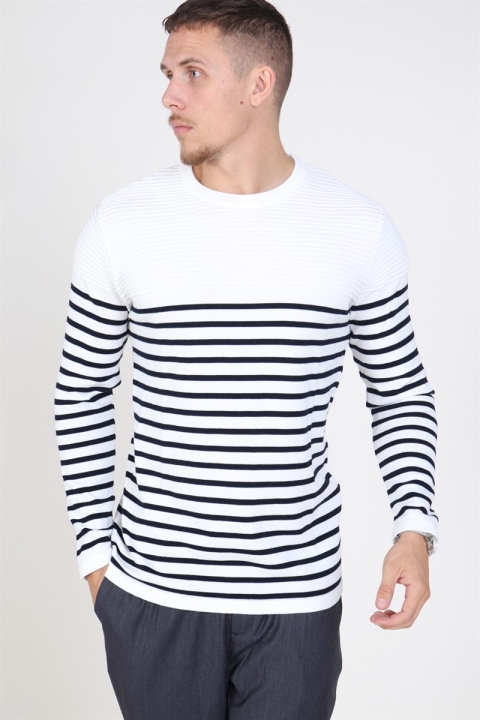 Kronstadt Link Stripe Stricken Off White/navy