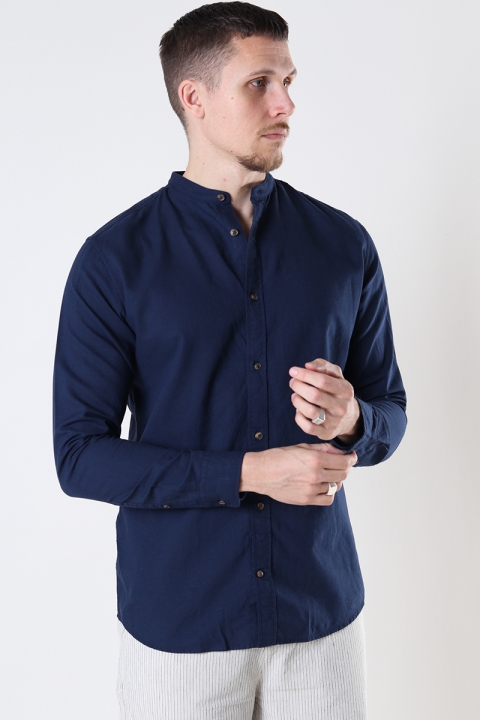 Jack & Jones SUMMER LINEN BAND Hemd L/S Navy Blazer