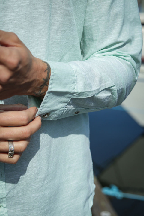 Jack & Jones Summer Band Hemd LS Iceberg Green