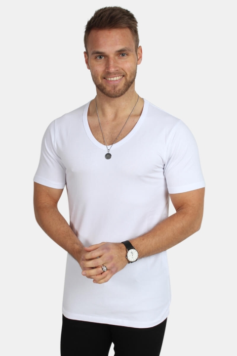 Jack & Jones Basic V-Neck T-Hemd S/S Opt White