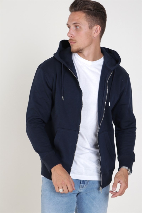 Jack & Jones Soft Sweatshirts Zip Hood Navy Blazer