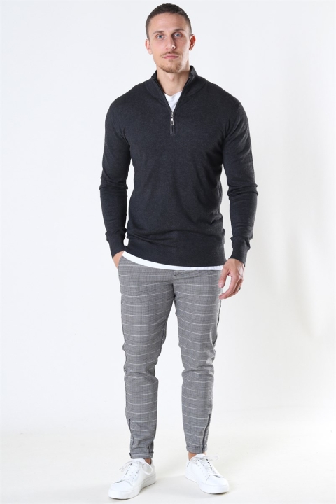 Jeff Argento Half Zip Stricken Charcoal